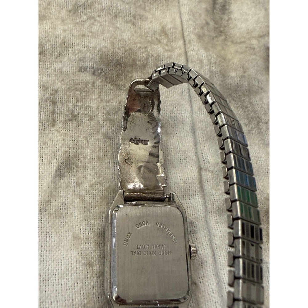 Navajo, turquoise Watch , Sodalite/Lapis inlay - Picture 11 of 13